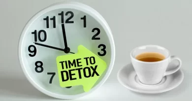 horloge "time to detox" avec verre de thé