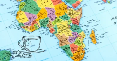 Carte de l'Afrique avec un thé à coté